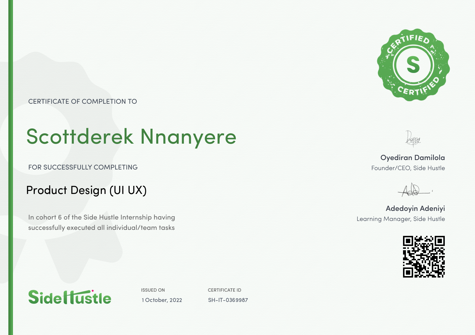Terra Learning certificate