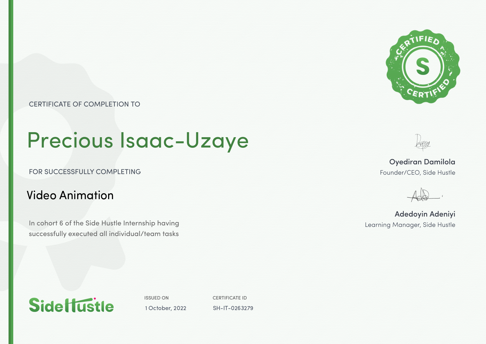 Terra Learning certificate