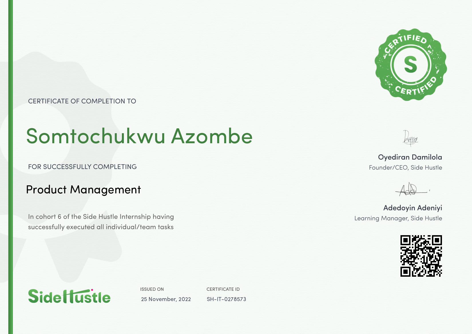 Terra Learning certificate