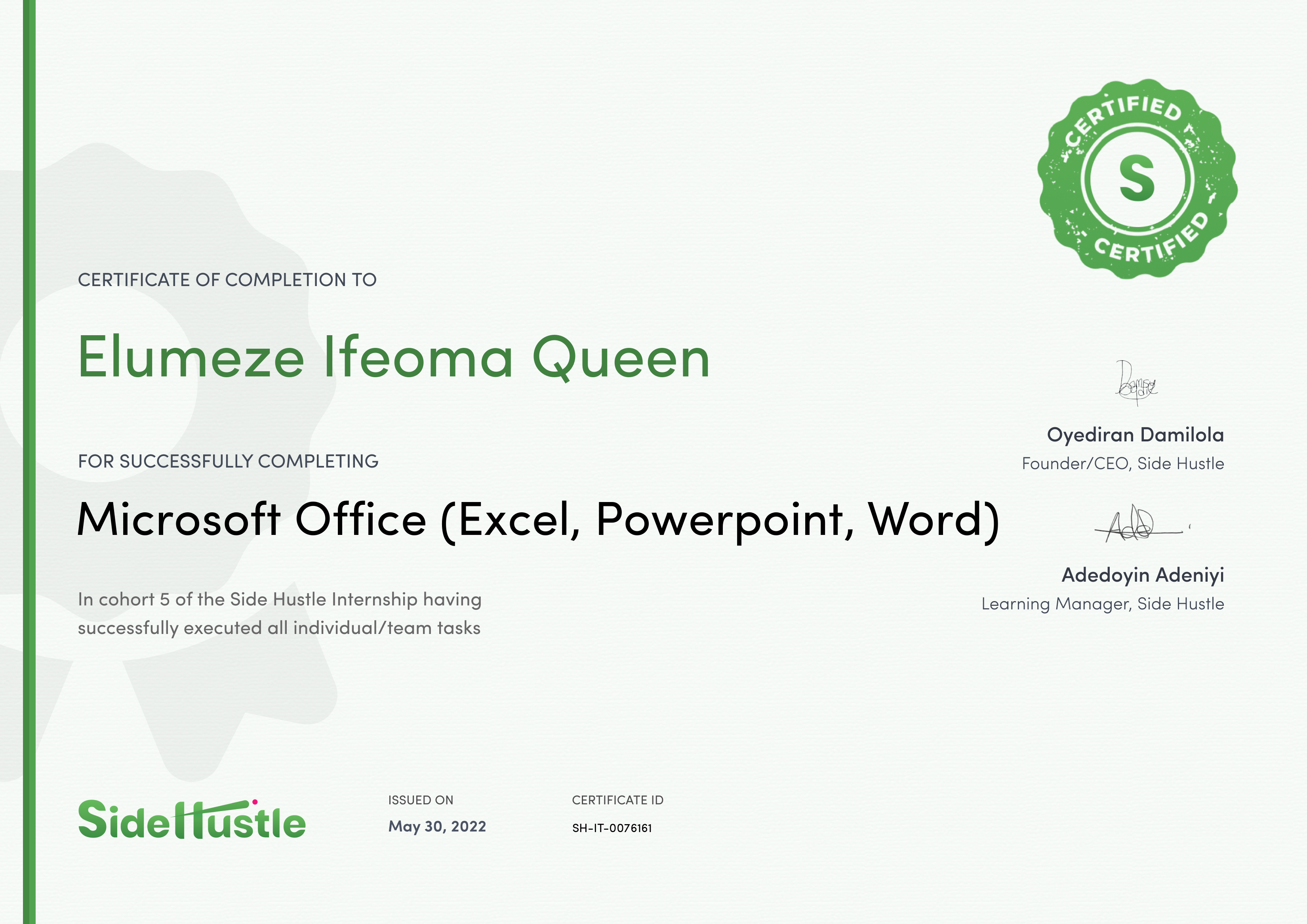 Terra Learning certificate