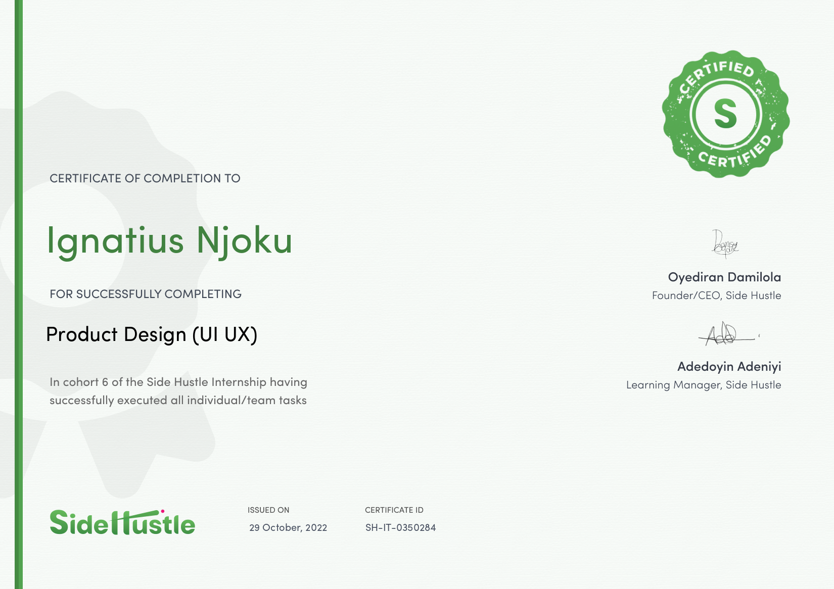 Terra Learning certificate